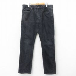 W35★古着 ギャップ GAP ジーンズ メンズ ヒゲ コットン 黒 26feb14