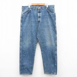 W40★古着 ラングラー ジーンズ メンズ 90年代 90s コットン USA製 紺 デニム 26feb16