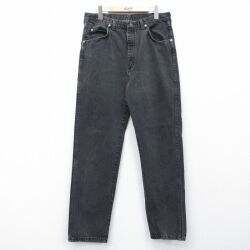 W34★古着 ラングラー ジーンズ メンズ 90年代 90s コットン USA製 黒 デニム【spe】 26feb20