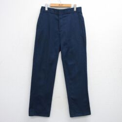 W32★古着 ディッキーズ ワーク パンツ メンズ 紺 26feb25