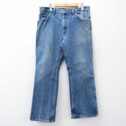 W34★古着 ローバックス ジーンズ メンズ 90年代 90s コットン USA製 紺 デニム 26mar07
