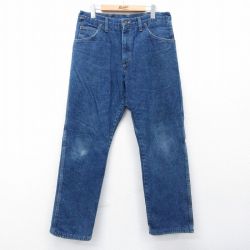 W32★古着 ラングラー ジーンズ メンズ 90年代 90s コットン USA製 紺 デニム 内側キルティング 26mar07