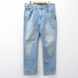W34★古着 リーバイス Levis 514 ジーンズ メンズ ヒゲ 紺 デニム 26mar09