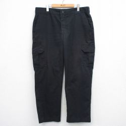 W38★古着 ディッキーズ ワーク カーゴ パンツ メンズ 黒 26mar18