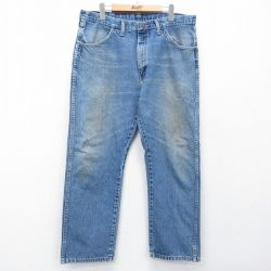 W38★古着 ラスラー ジーンズ メンズ 90年代 90s ヒゲ コットン USA製 紺 デニム 26mar18