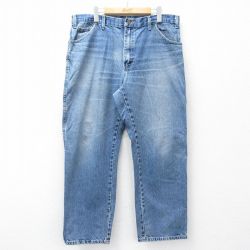 W36★古着 ディッキーズ ジーンズ メンズ ヒゲ コットン 紺 デニム 26mar18