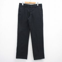 W33★古着 ディッキーズ ワーク パンツ メンズ 黒 26mar21