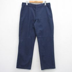 W34★古着 ディッキーズ ワーク パンツ メンズ 874 紺 26mar21