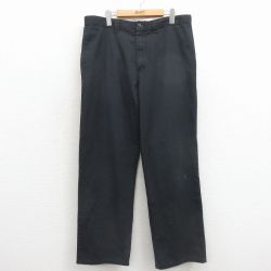 W36★古着 ディッキーズ ワーク パンツ メンズ 黒 26mar24