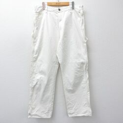 W36★古着 ディッキーズ ペインター パンツ メンズ コットン 白 26mar25