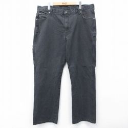 W38★古着 ディッキーズ ペインター パンツ メンズ 黒 デニム 26mar27