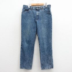 W35★古着 リー Lee ジーンズ メンズ 90年代 90s ケミカルウォッシュ コットン USA製 紺 デニム 26apr06