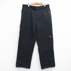 W38★古着 ディッキーズ ワーク パンツ メンズ ダブルニー 黒 26apr08