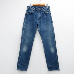 W30★古着 ラングラー ジーンズ メンズ 90年代 90s ヒゲ コットン USA製 紺 デニム【spe】 26apr08