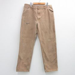 W38★古着 カーハート ペインター パンツ メンズ 90年代 90s ダック地 コットン USA製 濃ベージュ【spe】 26apr08