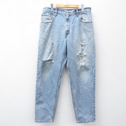 W35★古着 リーバイス Levis 560 ジーンズ メンズ 00年代 00s クラッシュ テーパード コットン 紺 デニム 26apr10
