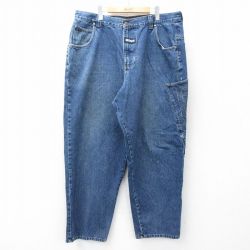ボス 90s ジーンズ ビッグロゴ刺繍 ネイビー W40 | 古着