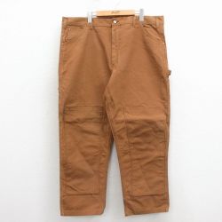 W41★古着 キー ペインター パンツ メンズ 80年代 80s ダブルニー ダック地 大きいサイズ タロン 茶 26apr13