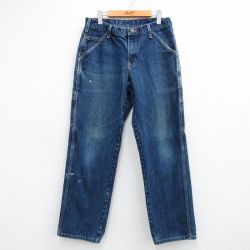 W34★古着 ペインター パンツ メンズ 90年代 90s コットン USA製 紺 デニム 26apr20