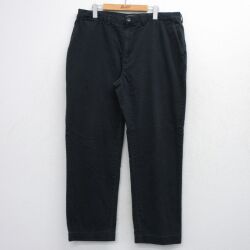 W38★古着 ラルフローレン ブランド チノ パンツ チノパン メンズ 90年代 90s ワンポイントロゴ コットン 黒 26apr23
