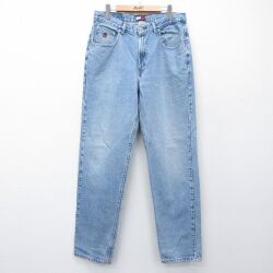 トミーヒルフィガー 90s ジーンズ ワンポイントロゴ ネイビー W33 | 古着