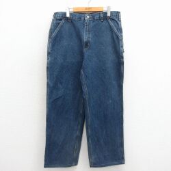 W35★古着 カーハート ペインター パンツ メンズ コットン 紺 デニム【spe】 26apr30