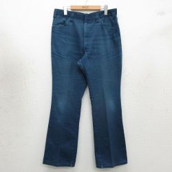 W34★古着 ディッキーズ ワーク パンツ メンズ 70年代 70s フレア ブーツカット タロン 紺【spe】 26may02