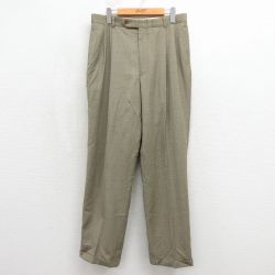 W34★古着 ノーティカ ブランド スラックス パンツ メンズ 90年代 90s ウール ベージュ系他 チェック【spe】 26may11