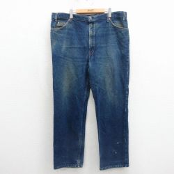 W43★古着 リーバイス Levis 509 ジーンズ メンズ 90年代 90s ヒゲ 大きいサイズ コットン USA製 ネイビー デニム【spe】 26may14