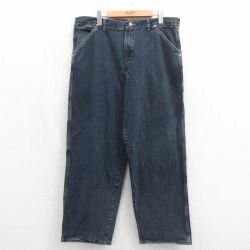 W36★古着 ラングラー ペインター パンツ メンズ ネイビー デニム 26may18