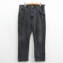 W35★古着 ラングラー ジーンズ メンズ 90年代 90s コットン USA製 ブラック デニム【spe】 26may18