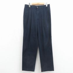 W31★古着 ドッカーズ チノ パンツ チノパン メンズ 90年代 90s コットン ネイビー 26may18