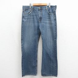 W38★古着 リーバイス Levis 569 ジーンズ メンズ ヒゲ コットン ネイビー デニム 26may18