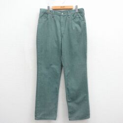 W33★古着 ラスラー ジーンズ メンズ 80年代 80s USA製 タロン グリーン デニム【spe】 26may22