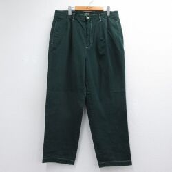 トミーヒルフィガー 90s パンツ ワンポイントロゴ グリーン 実寸W36 | 古着