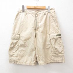 W32★古着 ユニオンベイ ショート カーゴ パンツ ショーツ メンズ 00年代 00s ベージュ カーキ 24may10 中古 ボトムス 短パン ショーパン
