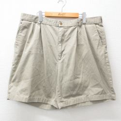 W39★古着 FARAH ショート パンツ ショーツ メンズ 大きいサイズ コットン ベージュ カーキ 24may13 中古 ボトムス 短パン ショーパン ハーフ