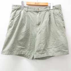 【50%OFF】W37★古着 エディーバウアー ショート チノ パンツ ショーツ チノパン メンズ 00年代 00s コットン 緑系 グリーン 24may18 中古 ボトムス 短パン ショーパン