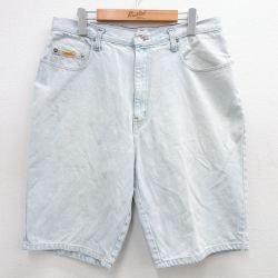 【50%OFF】W35★古着 ジョーダッシュ ショート パンツ ショーツ メンズ 90年代 90s コットン 薄紺 ネイビー デニム 24may25 中古 ボトムス 短パン ショーパン ハーフ