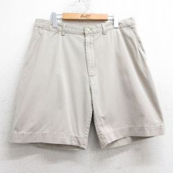 W35★古着 ラルフローレン Ralph Lauren ブランド ショート チノ パンツ チノパン ショーツ メンズ 90年代 90s コットン ベージュ カーキ 25mar31 中古 ボトムス 短パン ショーパン
