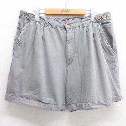 W37★古着 ショート パンツ ショーツ メンズ コットン グレー 25mar31 中古 ボトムス 短パン ショーパン ハーフ