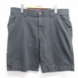 W36★古着 ショート パンツ ショーツ メンズ 濃グレー 25mar31 中古 ボトムス 短パン ショーパン ハーフ