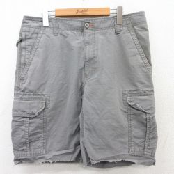 【50%OFF】W35★古着 エルエルビーン LLBEAN ショート カーゴ パンツ ショーツ メンズ 00年代 00s コットン グレー 25apr01 中古 ボトムス 短パン ショーパン