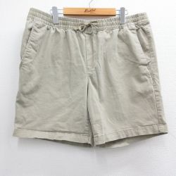 W37★古着 ショート イージー パンツ ショーツ メンズ ベージュ カーキ 25apr02 中古 ボトムス 短パン ショーパン