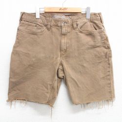 W36★古着 エディーバウアー ショート パンツ ショーツ メンズ 茶 ブラウン デニム 25apr02 中古 ボトムス 短パン ショーパン ハーフ