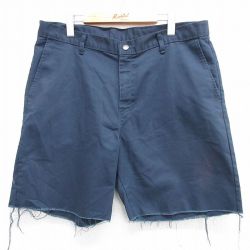 W37★古着 ディッキーズ Dickies ショート ワーク パンツ ショーツ メンズ 濃紺 ネイビー 25apr02 中古 ボトムス 短パン ショーパン
