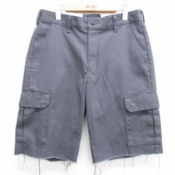 W32★古着 レッドキャップ ショート ワーク カーゴ パンツ ショーツ メンズ 濃グレー 25apr02 中古 ボトムス 短パン ショーパン