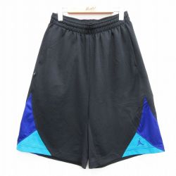 W34★古着 ハーフ イージー パンツ ショーツ メンズ マイケルジョーダン エアジョーダン 黒他 ブラック 25apr02 中古 ボトムス 短パン ショーパン