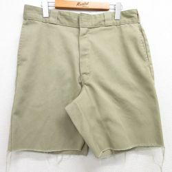 W34★古着 ディッキーズ Dickies ショート ワーク パンツ ショーツ メンズ 874 ベージュ カーキ 25apr02 中古 ボトムス 短パン ショーパン