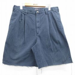 W34★古着 ショート パンツ ショーツ メンズ コットン 紺 ネイビー 25apr02 中古 ボトムス 短パン ショーパン ハーフ